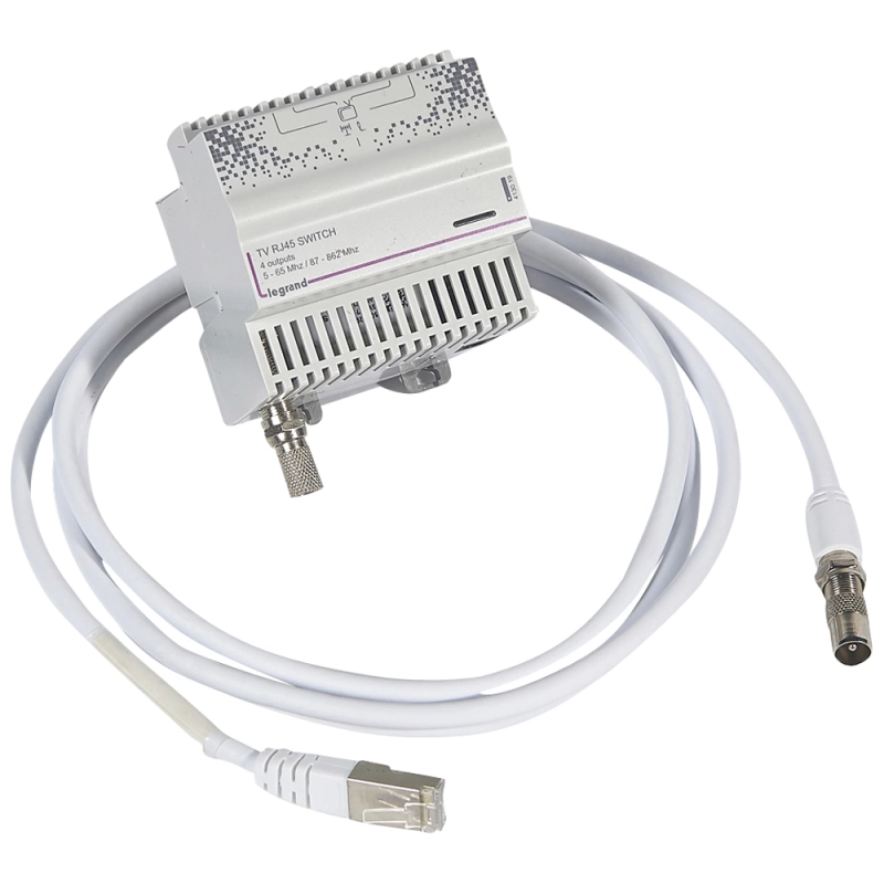 Сплитер TV. Коаксиальный вход- 4 выхода RJ45. Размер: 4DIN Сплитер TV. Коаксиальный вход- 4 выхода RJ45. Размер: 4DIN