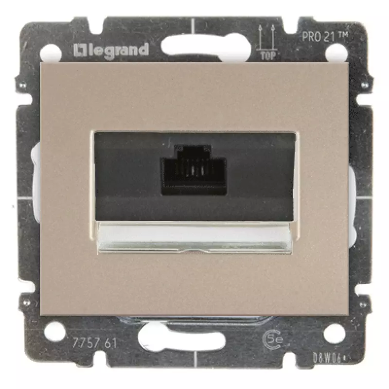 Розетка RJ45 - 1 разъем Кат.5e с лицевой панелью Legrand Galea Life (титан) Розетка RJ45 - 1 разъем Кат.5e с лицевой панелью Legrand Galea Life (титан)