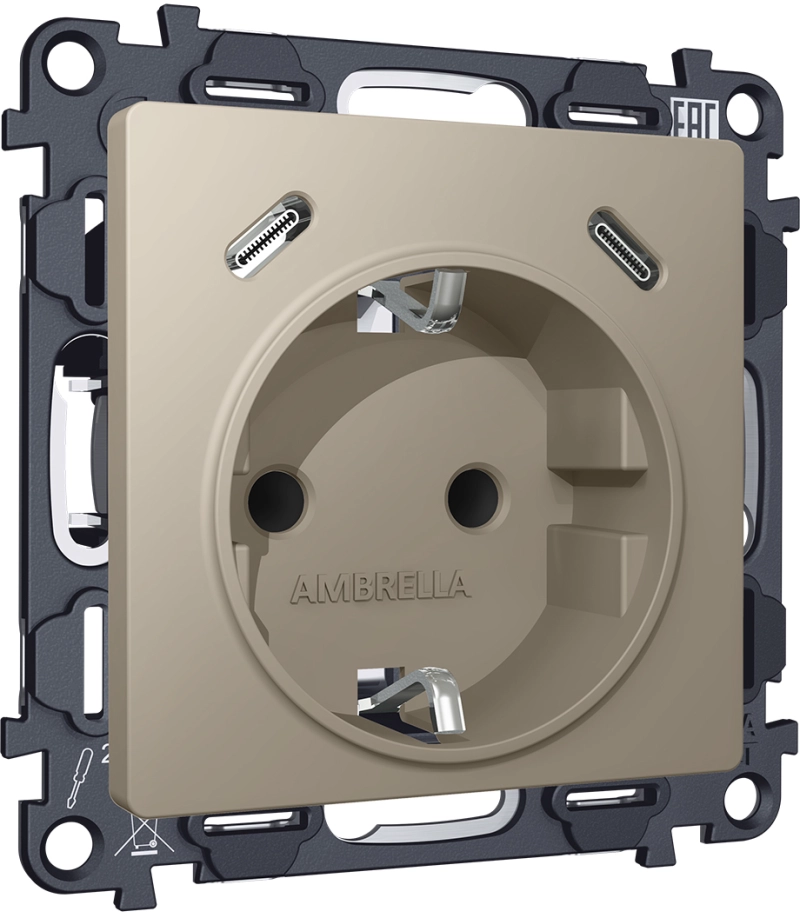     2USB +C 20W ( ) /    16A-250V ALFA MA370510 -  QUANT (AP3705, VM165)