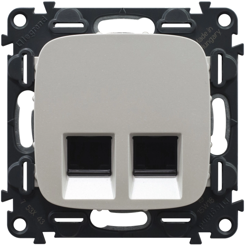 Розетка двойная RJ45 Кат.6 UTP Valena Allure (жемчуг) Розетка двойная RJ45 Кат.6 UTP Valena Allure (жемчуг)