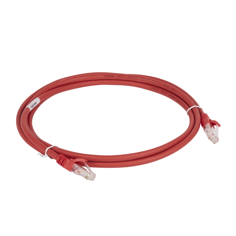 Шнур коммутационный RJ 45 - категория 6a - U/UTP - LSZH - неэкранированный - 3 м - красный Шнур коммутационный RJ 45 - категория 6a - U/UTP - LSZH - неэкранированный - 3 м - красный