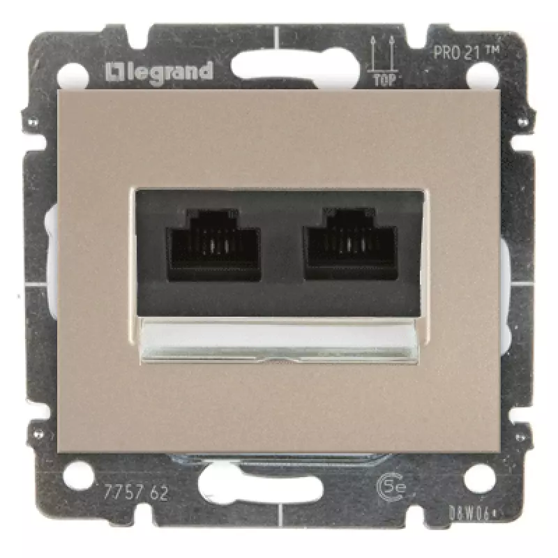 Розетка RJ45 - 2 разъема Legrand Galea Life Кат.6 с лицевой панелью (титан) Розетка RJ45 - 2 разъема Legrand Galea Life Кат.6 с лицевой панелью (титан)