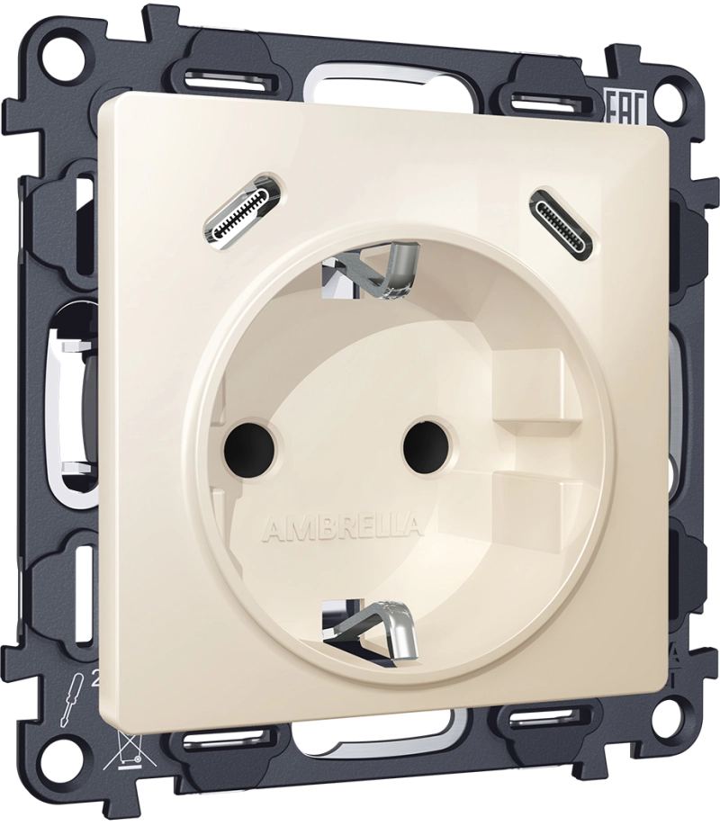     2USB +C 20W ( ) /    16A-250V ALFA MA310510   QUANT (AP3105, VM165)