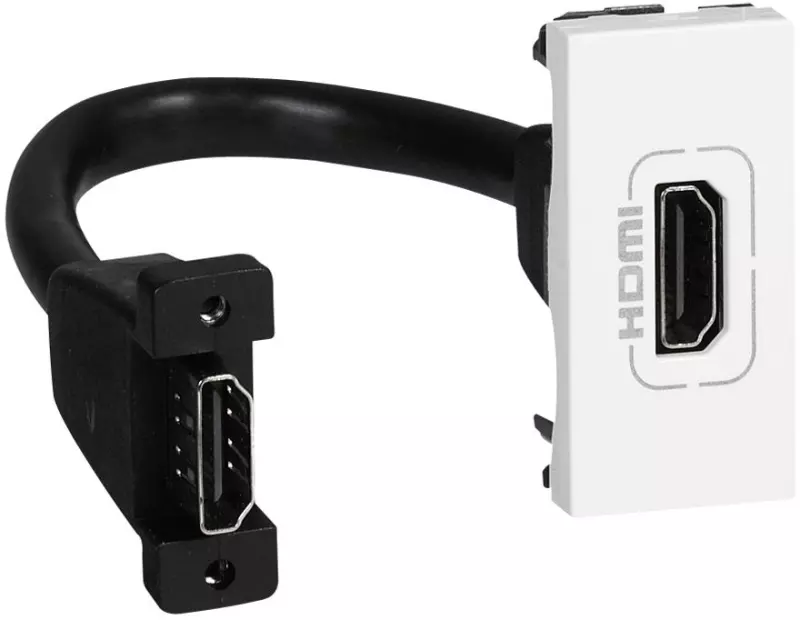 Розетка HDMI со шнуром 1М Mosaic белый Розетка HDMI со шнуром 1М Mosaic белый