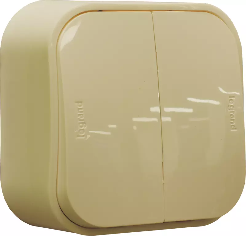 Двухклавишный переключатель Legrand Quteo (Слоновая кость) Двухклавишный переключатель Legrand Quteo (Слоновая кость)