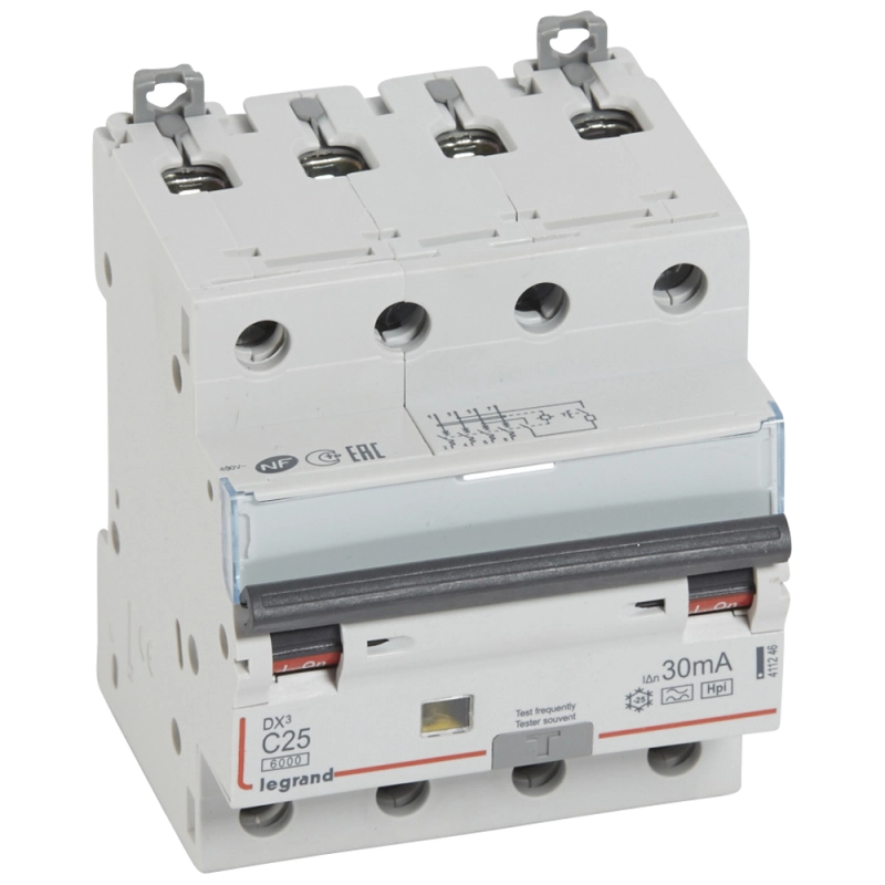 Дифференциальный автомат (АВДТ) Legrand DX3 - 4P - 25A - A - 30mA - тип C - 6kA Дифференциальный автомат (АВДТ) Legrand DX3 - 4P - 25A - A - 30mA - тип C - 6kA