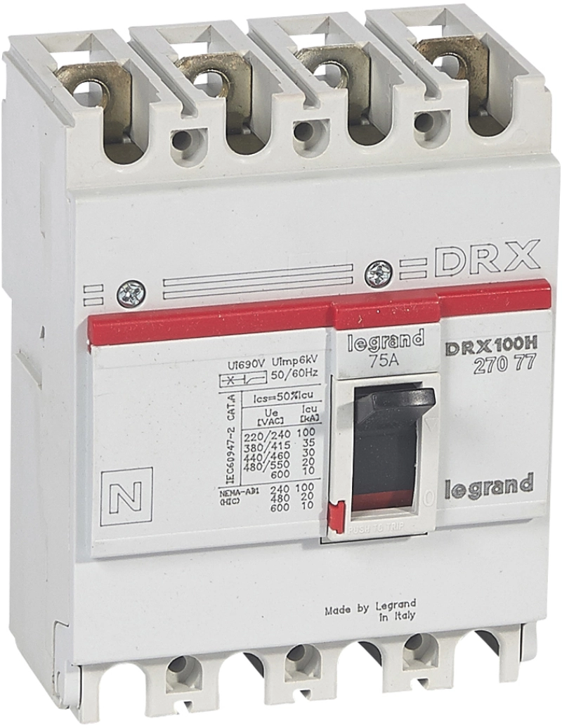 Drx125 фиксированный 75a 4p 36кА Drx125 фиксированный 75a 4p 36кА