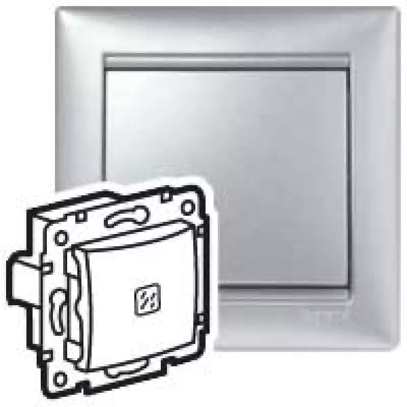 Legrand DIY Valena Алюм Выключатель 1-клавишный с подсветкой Legrand DIY Valena Алюм Выключатель 1-клавишный с подсветкой