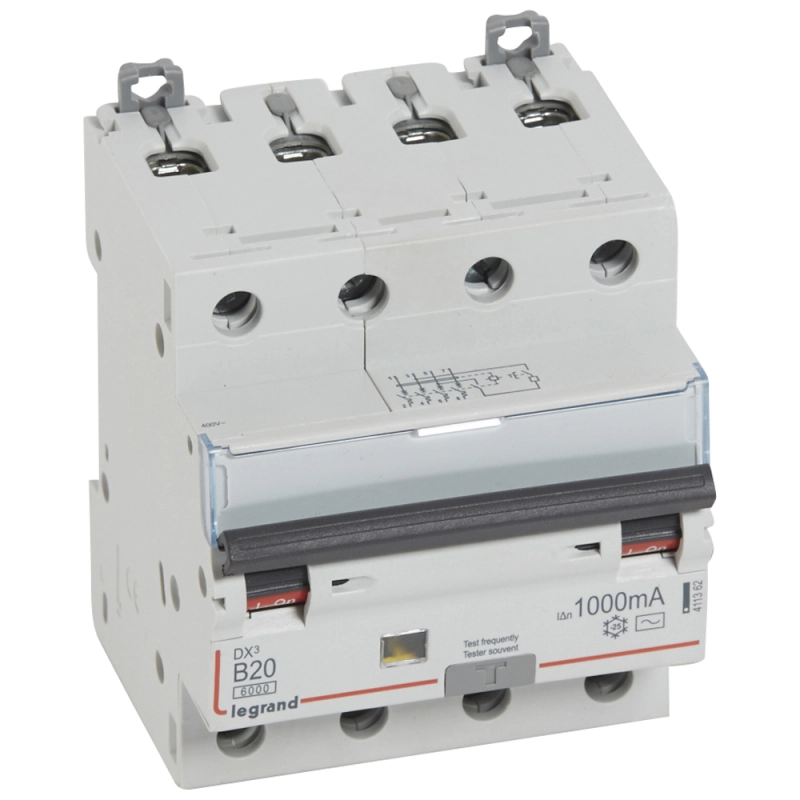 Дифференциальный автомат (АВДТ) Legrand DX3 - 4P - 20A - AC - 1000mA - тип B - 6kA Дифференциальный автомат (АВДТ) Legrand DX3 - 4P - 20A - AC - 1000mA - тип B - 6kA