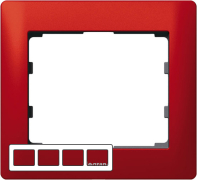 Рамка металлическая Galea Life 4 поста горизонтальная (красный) | Артикул: 771904