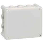 Коробка прямоугольная - 180x140x86 - Программа Plexo - IP 55 - IK 07 - серый - 10 кабельных вводов - 750°C