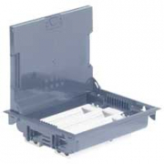 Напольная коробка 24 модулей с регулируемой глубиной 75-105 мм, серая / Крышка для коврового/паркетного покрытия