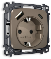 Комплект механизма электрической розетки OMEGA MO640010 Темная бронза матовый 2USB A+C 20W 3000mA (быстрая зарядка) 180-220V/50Hz (5V3A, 9V2.22A, 12V1.66A) с заземлением со шторками 16A-250V 50Hz 2P+E QUANT (OP6400, VM160) Комплект механизма электрической розетки OMEGA MO640010 Темная бронза матовый 2USB A+C 20W 3000mA (быстрая зарядка) 180-220V/50Hz (5V3A, 9V2.22A, 12V1.66A) с заземлением со шторками 16A-250V 50Hz 2P+E QUANT (OP6400, VM160)