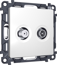 Розетка TV оконечная + SAT Ambrella ALFA (Белый матовый) 5-862MHz 3.5dB/950-2150MHz 3.5dB Розетка TV оконечная + SAT Ambrella ALFA (Белый матовый) 5-862MHz 3.5dB/950-2150MHz 3.5dB