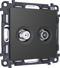 Розетка TV оконечная + SAT Ambrella ALFA (Графит soft touch) 5-862MHz 3.5dB/950-2150MHz 3.5dB Розетка TV оконечная + SAT Ambrella ALFA (Графит soft touch) 5-862MHz 3.5dB/950-2150MHz 3.5dB