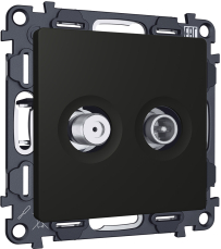 Розетка TV оконечная + SAT Ambrella ALFA (Чёрный матовый) 5-862MHz 3.5dB/950-2150MHz 3.5dB Розетка TV оконечная + SAT Ambrella ALFA (Чёрный матовый) 5-862MHz 3.5dB/950-2150MHz 3.5dB