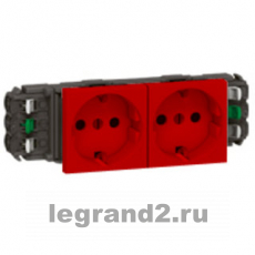 Розетка электрическая Legrand Mosaic (красный)