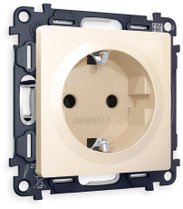 Розетка электрическая Ambrella Volt (Бежевый глянец) Розетка электрическая Ambrella Volt (Бежевый глянец)
