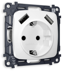 Комплект механизма электрической розетки OMEGA MO109010 Белый глянец 2USB A+A 18W 3000mA (быстрая зарядка) 180-220V/50Hz (5V3A, 9V2A, 12V1.5A) с заземлением со шторками 16A-250V 50Hz 2P+E QUANT (OP1090, VM155) Комплект механизма электрической розетки OMEGA MO109010 Белый глянец 2USB A+A 18W 3000mA (быстрая зарядка) 180-220V/50Hz (5V3A, 9V2A, 12V1.5A) с заземлением со шторками 16A-250V 50Hz 2P+E QUANT (OP1090, VM155)