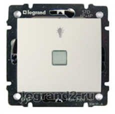 Кнопка с подсветкой с пиктограммой лампы 10A 230В Legrand Valena (белая)