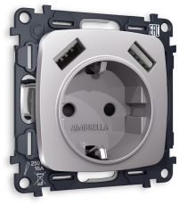 Комплект механизма электрической розетки OMEGA MO509010 Сталь матовый 2USB A+A 18W 3000mA (быстрая зарядка) 180-220V/50Hz (5V3A, 9V2A, 12V1.5A) с заземлением со шторками 16A-250V 50Hz 2P+E QUANT (OP5090, VM155) Комплект механизма электрической розетки OMEGA MO509010 Сталь матовый 2USB A+A 18W 3000mA (быстрая зарядка) 180-220V/50Hz (5V3A, 9V2A, 12V1.5A) с заземлением со шторками 16A-250V 50Hz 2P+E QUANT (OP5090, VM155)