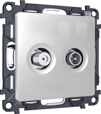 Розетка TV оконечная + SAT Ambrella ALFA (Серебро глянец) 5-862MHz 3.5dB/950-2150MHz 3.5dB Розетка TV оконечная + SAT Ambrella ALFA (Серебро глянец) 5-862MHz 3.5dB/950-2150MHz 3.5dB