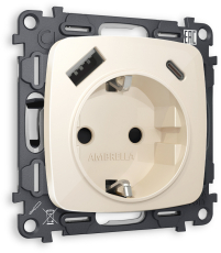 Комплект механизма электрической розетки OMEGA MO310010 Бежевый глянец 2USB A+C 20W 3000mA (быстрая зарядка) 180-220V/50Hz (5V3A, 9V2.22A, 12V1.66A) с заземлением со шторками 16A-250V 50Hz 2P+E QUANT (OP3100, VM160) Комплект механизма электрической розетки OMEGA MO310010 Бежевый глянец 2USB A+C 20W 3000mA (быстрая зарядка) 180-220V/50Hz (5V3A, 9V2.22A, 12V1.66A) с заземлением со шторками 16A-250V 50Hz 2P+E QUANT (OP3100, VM160)