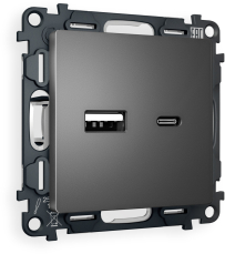 Зарядное устройство USB Ambrella Volt, USB A+C 20W 3000mA, 3A (Антрацит серый) Зарядное устройство USB Ambrella Volt, USB A+C 20W 3000mA, 3A (Антрацит серый)