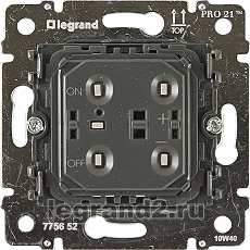 Светорегулятор кнопочный Galea Life (400 Ватт) (без лицевой панели) Светорегулятор кнопочный Galea Life (400 Ватт) (без лицевой панели)