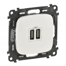 Зарядное устройство с двумя USB-разьемами 240В/5В 2400mA Valena Allure (белое)