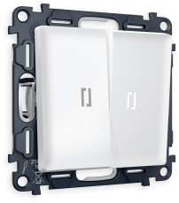 Двухклавишный выключатель с подсветкой (Белый матовый) 5600K (нейтральный белый свет) Двухклавишный выключатель с подсветкой (Белый матовый) 5600K (нейтральный белый свет)