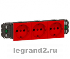 Розетка электрическая Legrand Mosaic (красный)