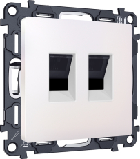 Розетка информационная RJ45 двойная категория 6 (Жемчуг) Розетка информационная RJ45 двойная категория 6 (Жемчуг)