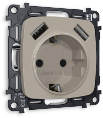 Комплект механизма электрической розетки OMEGA MO369010 Серо-бежевый матовый 2USB A+A 18W 3000mA (быстрая зарядка) 180-220V/50Hz (5V3A, 9V2A, 12V1.5A) с заземлением на винтовых зажимах 16A-250V 50Hz 2P+E QUANT (OP3690, VM155) Комплект механизма электрической розетки OMEGA MO369010 Серо-бежевый матовый 2USB A+A 18W 3000mA (быстрая зарядка) 180-220V/50Hz (5V3A, 9V2A, 12V1.5A) с заземлением на винтовых зажимах 16A-250V 50Hz 2P+E QUANT (OP3690, VM155)