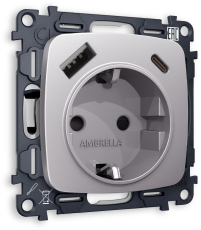 Комплект механизма электрической розетки OMEGA MO510010 Сталь матовый 2USB A+C 20W 3000mA (быстрая зарядка) 180-220V/50Hz (5V3A, 9V2.22A, 12V1.66A) с заземлением со шторками 16A-250V 50Hz 2P+E QUANT (OP5100, VM160) Комплект механизма электрической розетки OMEGA MO510010 Сталь матовый 2USB A+C 20W 3000mA (быстрая зарядка) 180-220V/50Hz (5V3A, 9V2.22A, 12V1.66A) с заземлением со шторками 16A-250V 50Hz 2P+E QUANT (OP5100, VM160)