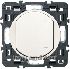 Светорегулятор кнопочный Legrand Celiane 300Вт с лицевой панелью (белый)