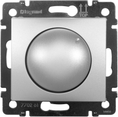 Светорегулятор (диммер) для ламп накаливания (Алюминий) поворотно-нажимной, 40-400Вт