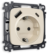 Комплект механизма электрической розетки OMEGA MO330010 Бежевый матовый 2USB A+C 20W 3000mA (быстрая зарядка) 180-220V/50Hz (5V3A, 9V2.22A, 12V1.66A) с заземлением на винтовых зажимах 16A-250V 50Hz 2P+E QUANT (OP3300, VM160) Комплект механизма электрической розетки OMEGA MO330010 Бежевый матовый 2USB A+C 20W 3000mA (быстрая зарядка) 180-220V/50Hz (5V3A, 9V2.22A, 12V1.66A) с заземлением на винтовых зажимах 16A-250V 50Hz 2P+E QUANT (OP3300, VM160)