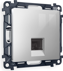 Розетка информационная RJ45 категория 6 (Серебро глянец) UTP Розетка информационная RJ45 категория 6 (Серебро глянец) UTP