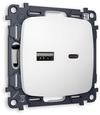Зарядное устройство USB Ambrella Volt, USB A+C 20W 3000mA (Белый матовый) Зарядное устройство USB Ambrella Volt, USB A+C 20W 3000mA (Белый матовый)