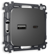 Зарядное устройство USB Ambrella Volt, USB A+C 20W 3000mA (Антрацит серый) Зарядное устройство USB Ambrella Volt, USB A+C 20W 3000mA (Антрацит серый)