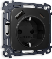 Комплект механизма электрической розетки OMEGA MO810010 Черный матовый 2USB A+C 20W 3000mA (быстрая зарядка) 180-220V/50Hz (5V3A, 9V2.22A, 12V1.66A) с заземлением со шторкой 16A-250V 50Hz 2P+E QUANT (OP8100, VM160) Комплект механизма электрической розетки OMEGA MO810010 Черный матовый 2USB A+C 20W 3000mA (быстрая зарядка) 180-220V/50Hz (5V3A, 9V2.22A, 12V1.66A) с заземлением со шторкой 16A-250V 50Hz 2P+E QUANT (OP8100, VM160)
