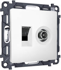 Розетка TV оконечная + компьютерная RJ-45 CAT6 Ambrella ALFA (Белый матовый) Розетка TV оконечная + компьютерная RJ-45 CAT6 Ambrella ALFA (Белый матовый)