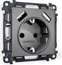 Комплект механизма электрической розетки ALFA MA659010 Антрацит серый 2USB A+A18W 3000mA (быстрая зарядка) 180-220V/50Hz (5V3A, 9V2A, 12V1.5A) с заземлением со шторками 16A-250V 50Hz 2P+E QUANT (AP6590, VM155) Комплект механизма электрической розетки ALFA MA659010 Антрацит серый 2USB A+A18W 3000mA (быстрая зарядка) 180-220V/50Hz (5V3A, 9V2A, 12V1.5A) с заземлением со шторками 16A-250V 50Hz 2P+E QUANT (AP6590, VM155)