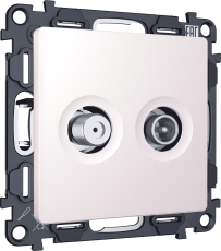 Розетка TV оконечная + SAT Ambrella ALFA (Жемчуг) 5-862MHz 3.5dB/950-2150MHz 3.5dB Розетка TV оконечная + SAT Ambrella ALFA (Жемчуг) 5-862MHz 3.5dB/950-2150MHz 3.5dB