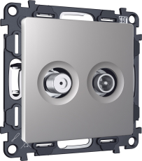 Розетка TV оконечная + SAT Ambrella ALFA (Сталь матовый) 5-862MHz 3.5dB/950-2150MHz 3.5dB Розетка TV оконечная + SAT Ambrella ALFA (Сталь матовый) 5-862MHz 3.5dB/950-2150MHz 3.5dB