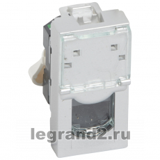 Розетка RJ 45 - Программа Mosaic - категория 5е - UTP - 1 модуль - алюминий - LCS2 Розетка RJ 45 - Программа Mosaic - категория 5е - UTP - 1 модуль - алюминий - LCS2