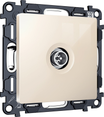 TV розетка оконечная экранированная Ambrella ALFA (Бежевый глянец) 5-1000MHz 3dB TV розетка оконечная экранированная Ambrella ALFA (Бежевый глянец) 5-1000MHz 3dB