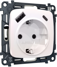 Комплект механизма электрической розетки OMEGA MO210010 Жемчуг 2USB A+C 20W 3000mA (быстрая зарядка) 180-220V/50Hz (5V3A, 9V2.22A, 12V1.66A) с заземлением со ошторкамии 16A-250V 50Hz 2P+E QUANT (OP2100, VM160) Комплект механизма электрической розетки OMEGA MO210010 Жемчуг 2USB A+C 20W 3000mA (быстрая зарядка) 180-220V/50Hz (5V3A, 9V2.22A, 12V1.66A) с заземлением со ошторкамии 16A-250V 50Hz 2P+E QUANT (OP2100, VM160)