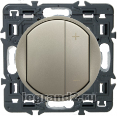 Светорегулятор кнопочный Legrand Celiane 300Вт с лицевой панелью (титан)